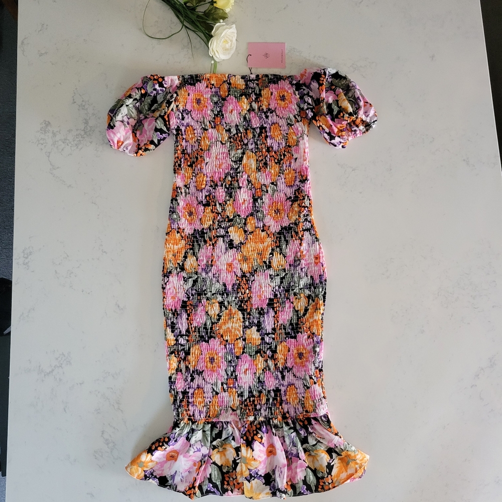 Hello Molly, Mermaid Dress, Floral, Size L, US 8, Off the shoulder